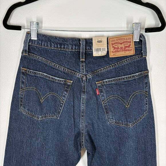 Levis Women 26 Blue Denim Button Fly High Rise 501 Original Cropped Jeans NWT - Picture 11 of 15